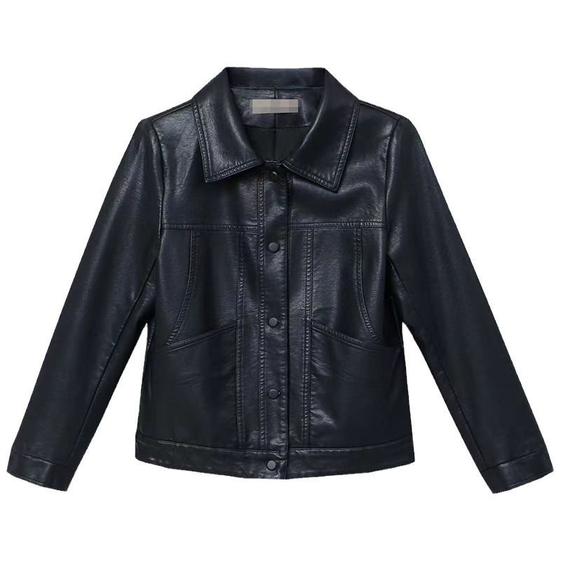 Nuova giacca in pelle da donna corta, alla moda, elegante, stile 2024 primavera autunno_voghion.com