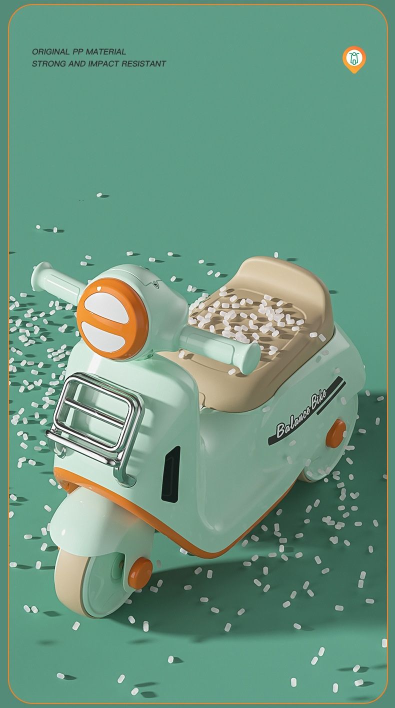 Bici senza pedali per bambini da 1 a 3 anni, triciclo per l'apprendimento senza pedali con pneumatici chiusi, design antiscivolo in materiale PP, per interni ed esterni._voghion.com