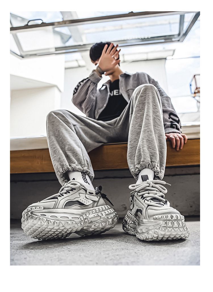 Men’s Shoes mesh breathable sports casual shoes non slip height increasing student personality dad shoes trendy shoes_voghion.com