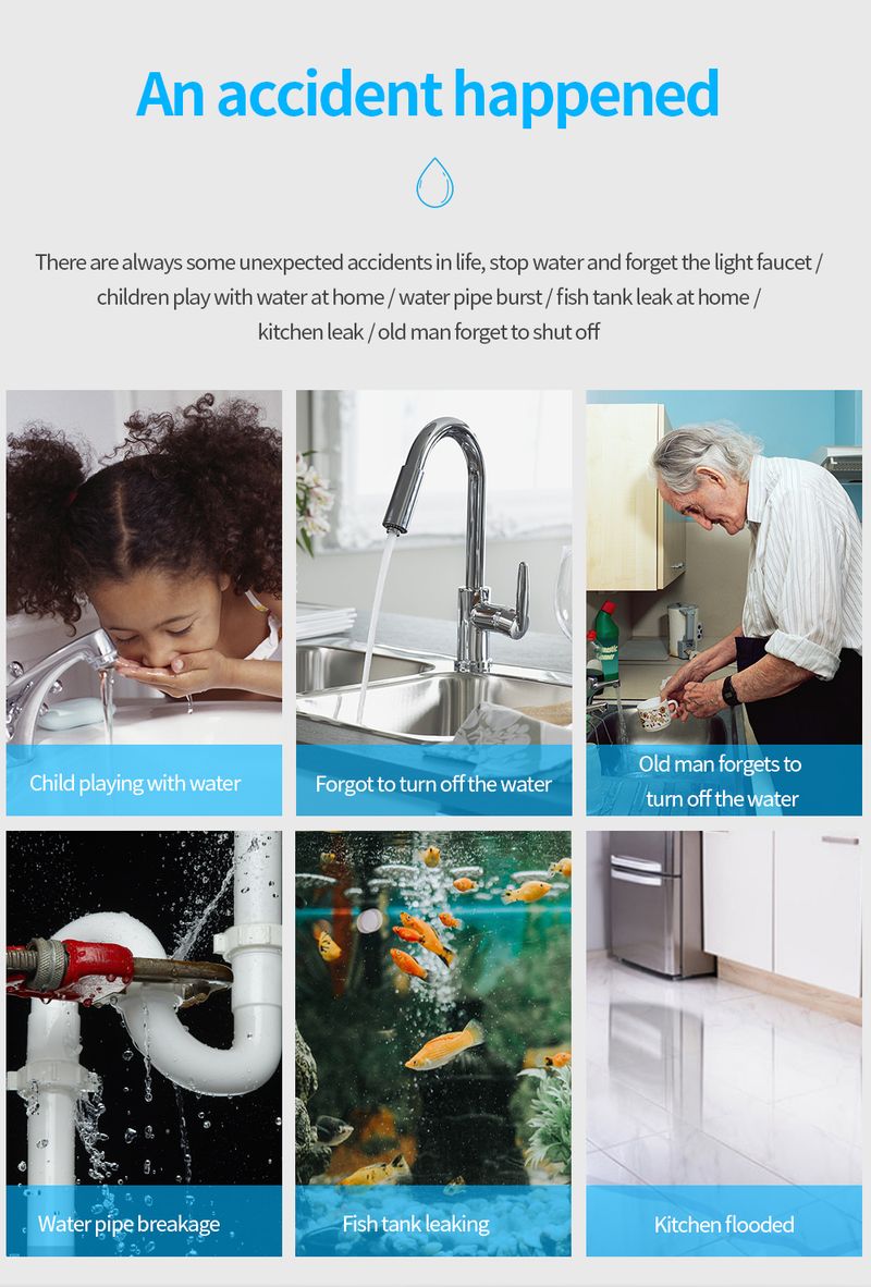 eWek Level Leakage Water Leak Sensor Detector Alarm Overw Security System works with SONOFF Bridge Smart Home_voghion.com
