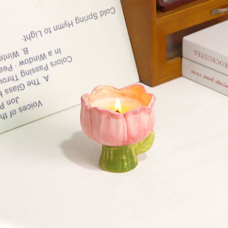 Candela profumata al tulipano, a lunga durata, per la stanza del migliore amico, per il compleanno, per la camera da letto, per ragazze, confezione regalo pratica_voghion.com