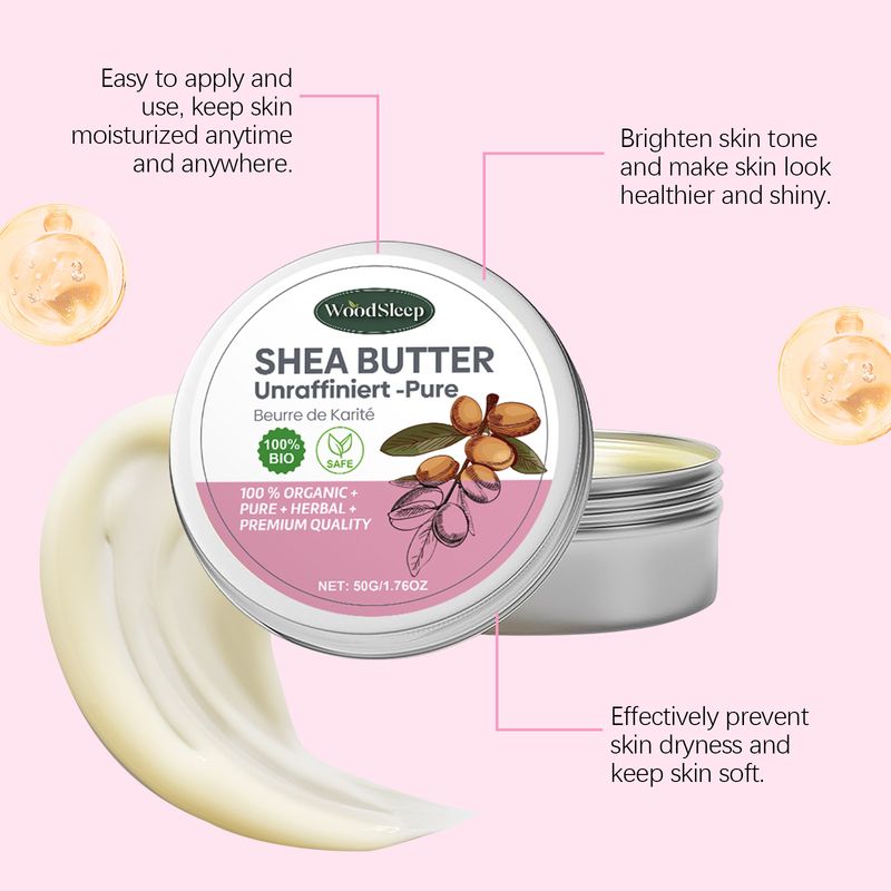 Crème de soin au beurre de karité, hydratante, peau sèche, douce et brillante, nourrissante, élasticité de la peau_voghion.com