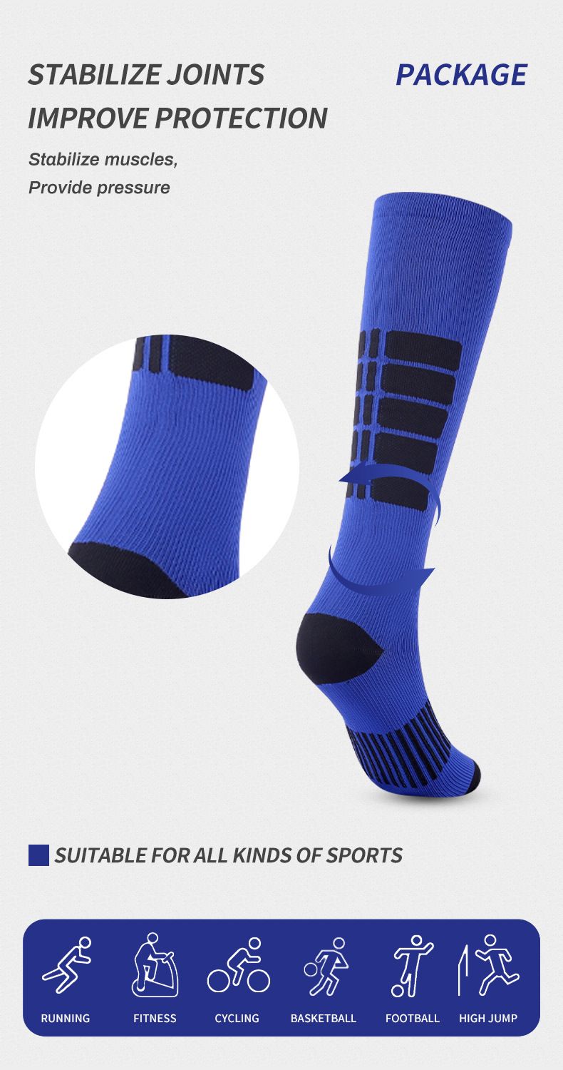 Compression socks colorful striped long compression socks fitness sports running and cycling socks_voghion.com
