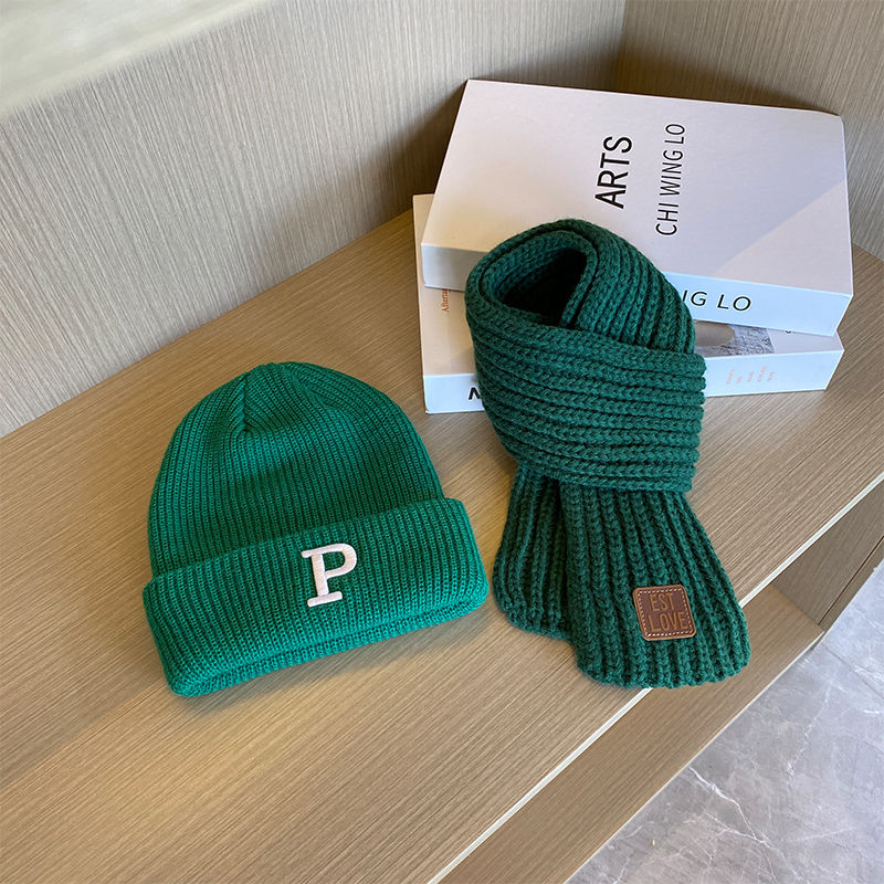 Set di sciarpe per cappelli caldi per bambini alla moda in due pezzi invernali per neonati_voghion.com