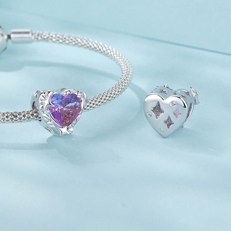Gradient Purple-pink Heart Charm_voghion.com