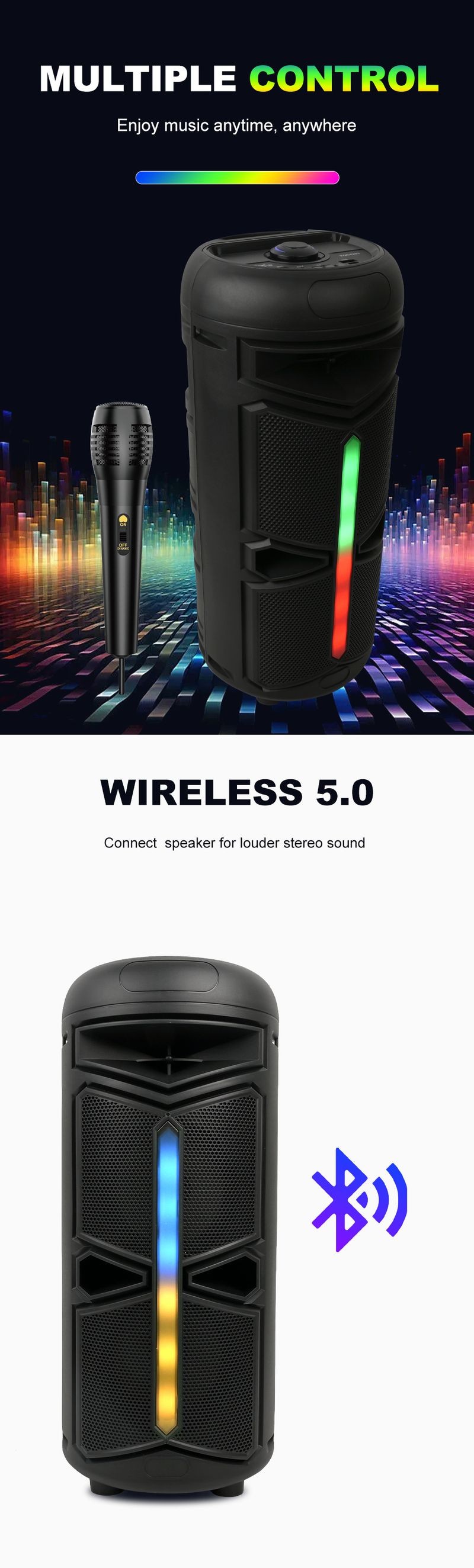 ZQS4293 Dual Speaker 4-inch Bluetooth Audio Heavy Bass Outdoor Convenient Long Battery Life Small Speaker_voghion.com