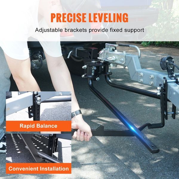 VEVOR Weight Distribution Hitch, 1,000 Lbs Weight Distributing Hitches Kit With Sway Control For Trailer, 2-In Solid Steel Shank, 2-5/16 In Alloy St_voghion.com