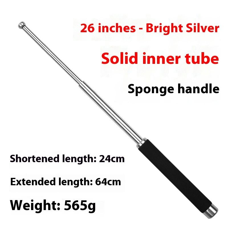 Solid Swing Stick Vehicle Self-Defense Weapon Legal Self-Defense Supplies Telescopic Stick Self-Defense Three-section Swing Stick Swing_voghion.com