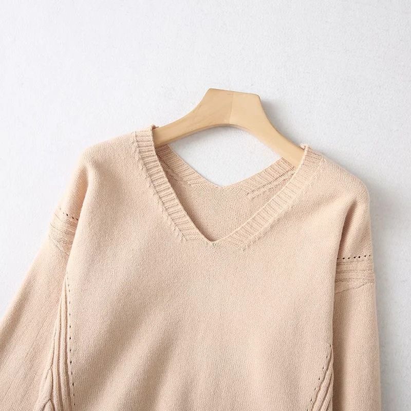 Set aus übergroßem Strickpullover und Hose mit weitem Bein – Weiche Viskose-Polyester-Mischung (Einheitsgröße) – Lässiges Outfit im koreanischen Stil_voghion.com
