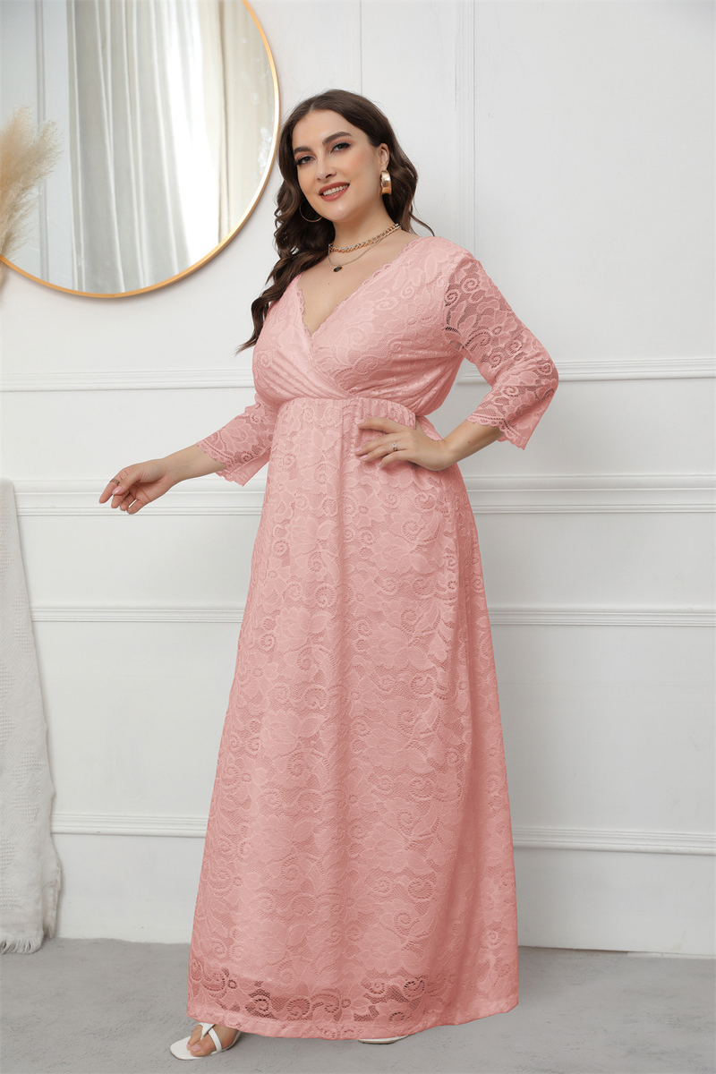 2023-as tavaszi/nyári női új csipke ruha, hosszú estélyi ruha, plus size ruhák_voghion.com