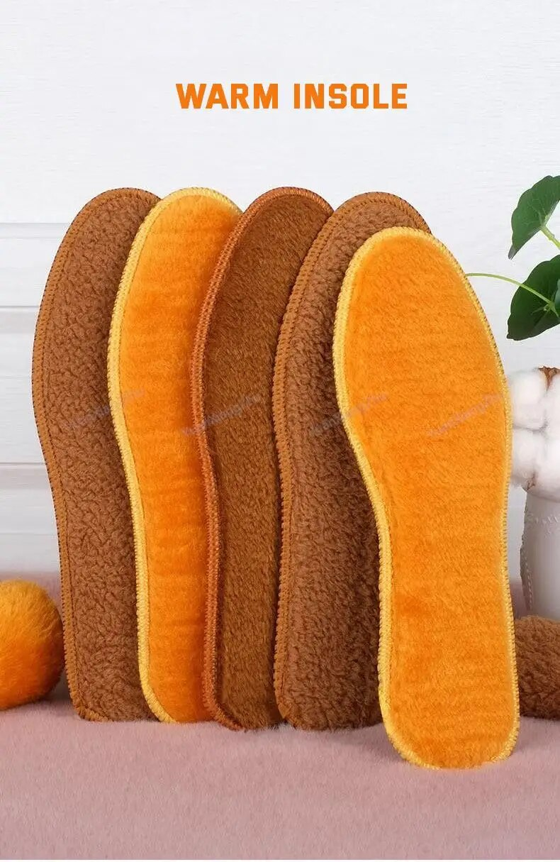 NEW Winter Plush Warm Insole for Shoes Thicken Snow Boots Shoe Sole Thermal Insert Sports Running Insoles Men Woman_voghion.com