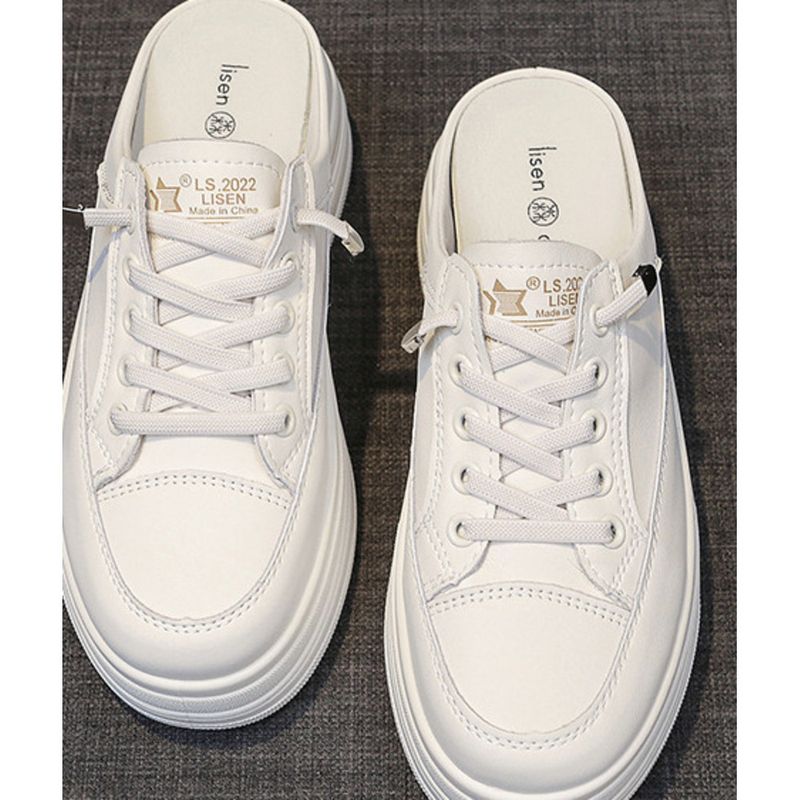 Λευκά παπούτσια, Γυναικεία Καλοκαιρινή Χοντρή Σόλα Άνοιξη 2025 Νέα, Εξωτερικά ρούχα, Μονόκλωτο_voghion.com