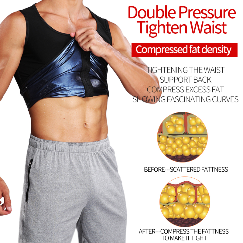 Gilet da uomo per allenamento per la perdita di peso Corsetto in neoprene caldo Body Shaper COMFREE Cerniera Sauna Canotta Allenamento S_voghion.com