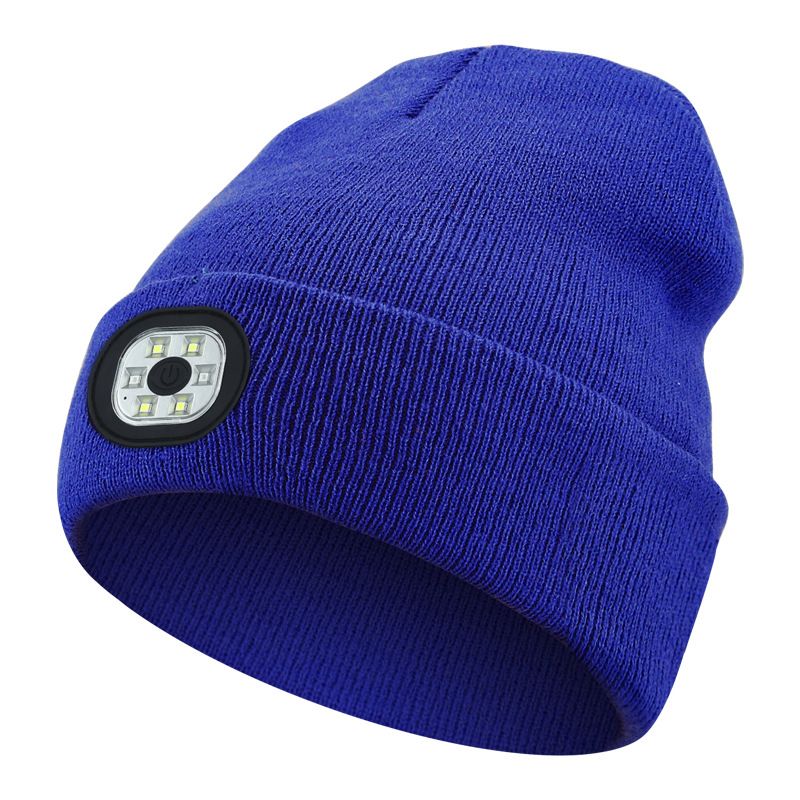 Unisex Rechargeable six-light beaded LED light-emitting knitted hat_voghion.com