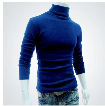 Männer Bottoming Top Herbst Schlank Warm Herbst Rollkragen Schwarz Pullover Kleidung Für Mann Baumwolle Gestrickte Pullover Männlich_voghion.com