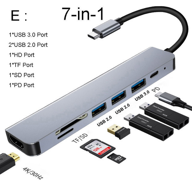 Mosible USB C Hub zu HDMI-kompatibler Rj45 VGA Adapter OTG Thunderbolt 3 Dock mit PD TF SD Jack3,5mm für MacBook Pro/Air M1 M2_voghion.com