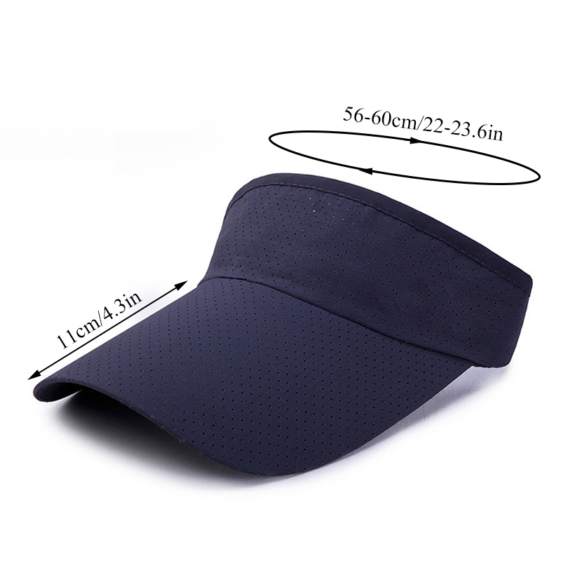 Summer Breathable Sun Hats Men Women Adjustable Visor UV Protection Empty Top Hat Solid Sports Tennis Golf Running_voghion.com