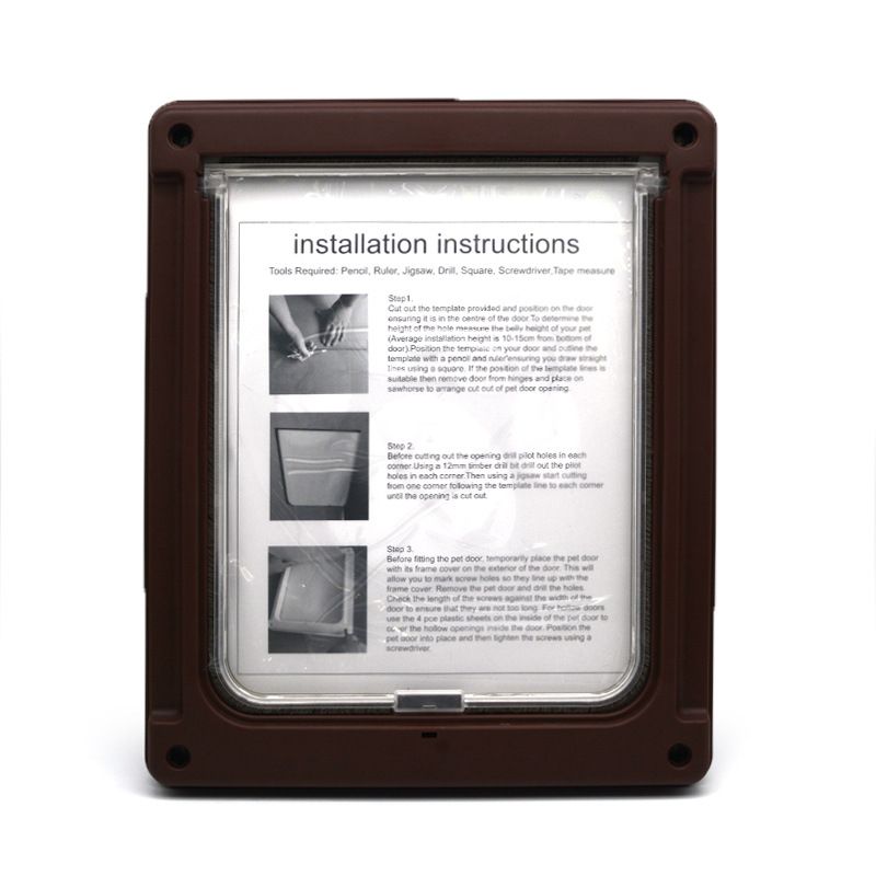 Supplies Pet Cat Blocker Cage Fence Hole Passage Two-Way Dog Door_voghion.com