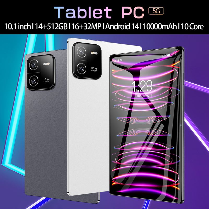 YIMIKE Pad6 Plus 10,1-Zoll-Android-Tablet, 5G Dual-SIM, 512 GB Speicher, 8-Core-Prozessor, HD-Bildschirm zum Schutz der Augen, GPS, Bluetooth_voghion.com