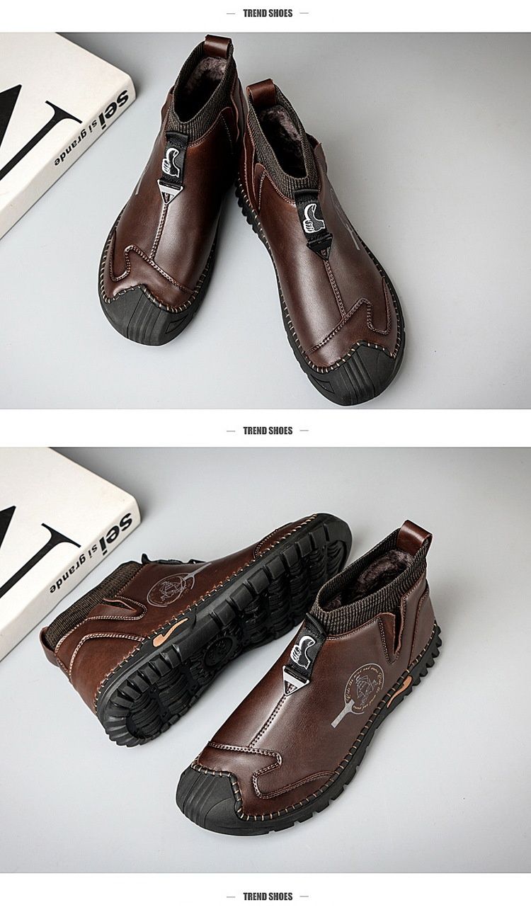 Voyage Cross-Border Plus Size 2023 Herbst/Winter Neue Herrenmode Lässige Trendige Slip-On Leder Handgefertigte Genähte Einzelschuhe_voghion.com