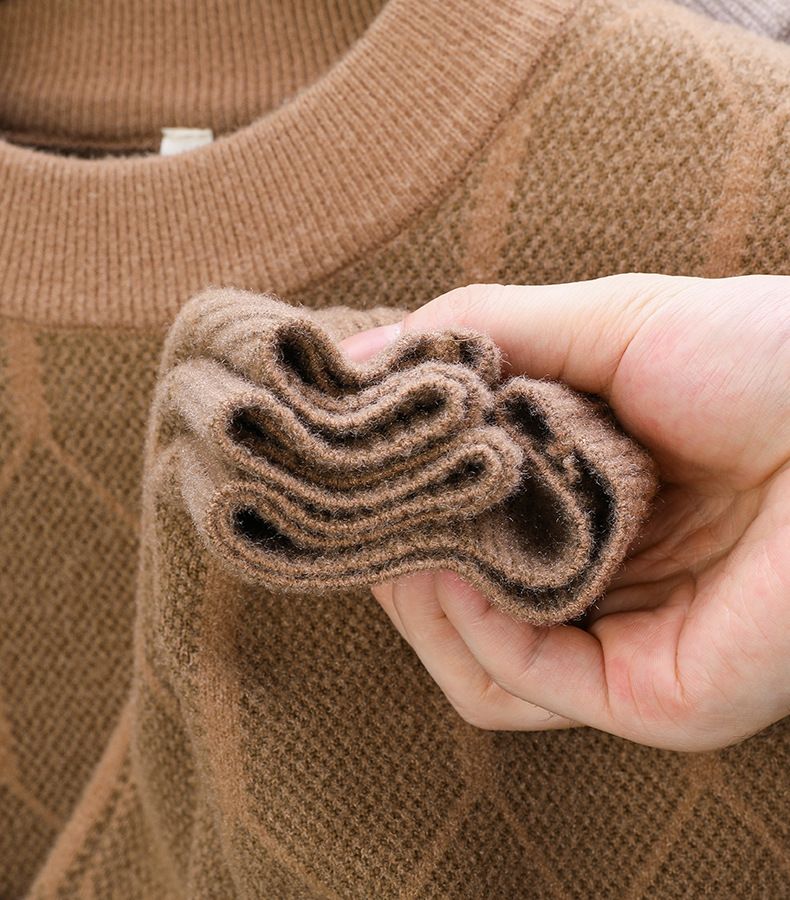 Pull épais à col roulé pour homme – Couche de base thermique en tricot extensible, coupe ajustée, pour l'hiver (beige, camel, noir)_voghion.com