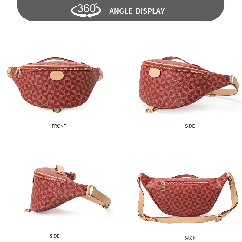 Designer-Tasche, versandkostenfrei: Glitzernde, karierte Bauchtasche mit verstellbarem Riemen und Reißverschluss_voghion.com