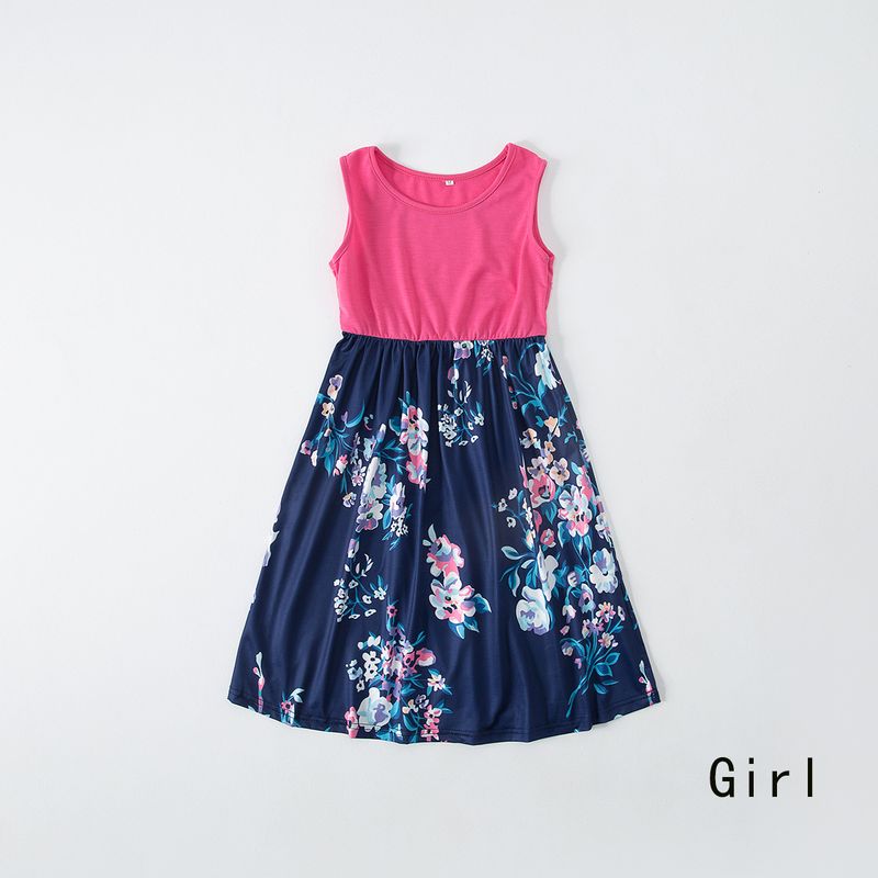 Außenhandel Europäischen Und Amerikanischen Eltern Kind Farbabstimmung Kleid Druck Eltern Kind Kleid Langes Kleid Floral Mutter Tochter Kleid YY0004_voghion.com