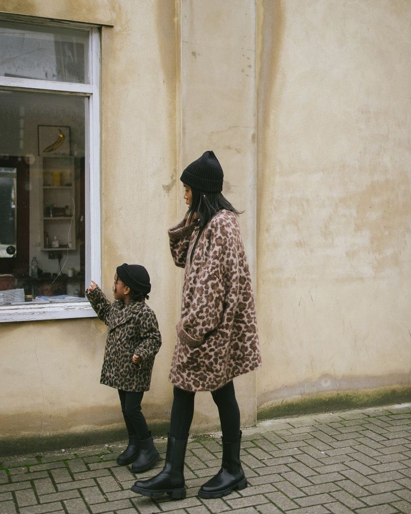 Cardigan décontracté à imprimé léopard pour femme - Pull en tricot doux en mélange de mohair, coupe ample, col en V, manches longues, ouvert sur le devant_voghion.com