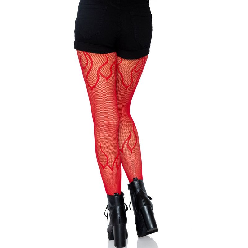 Jacquard-Netzsocken Sexy Strümpfe Flammen-Netzhose Spinnenschädel_voghion.com
