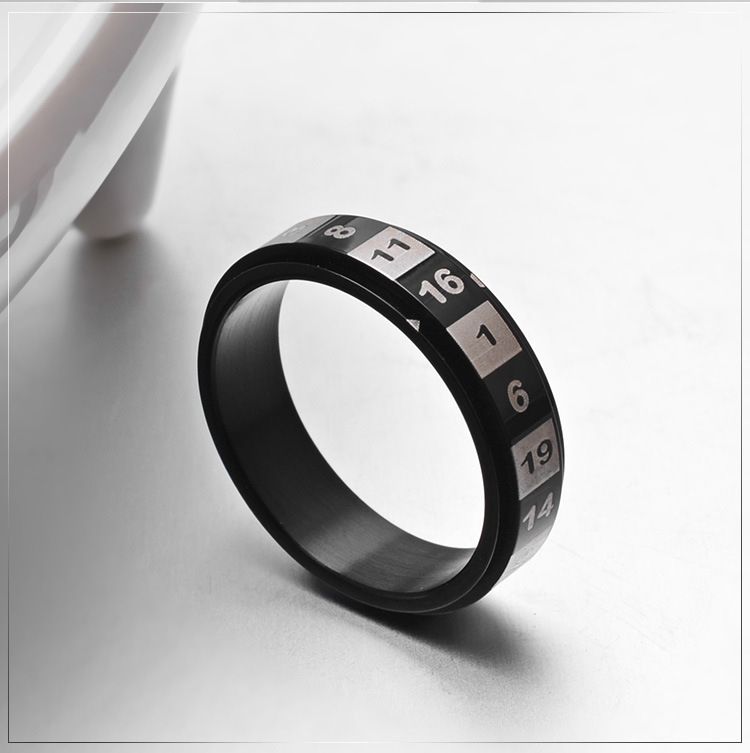 Anelli digitali in acciaio al titanio possono ruotare anelli di coppia sette colori accessori per gioielli personalizzati per le mani_voghion.com