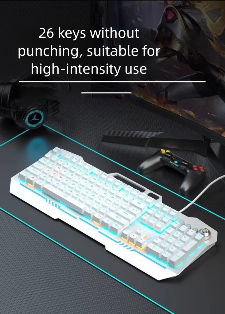 Mechanical Feel Keyboard Headset For E-sports Office Gaming Wired Key Mouse Computer Three-piece Set_voghion.com