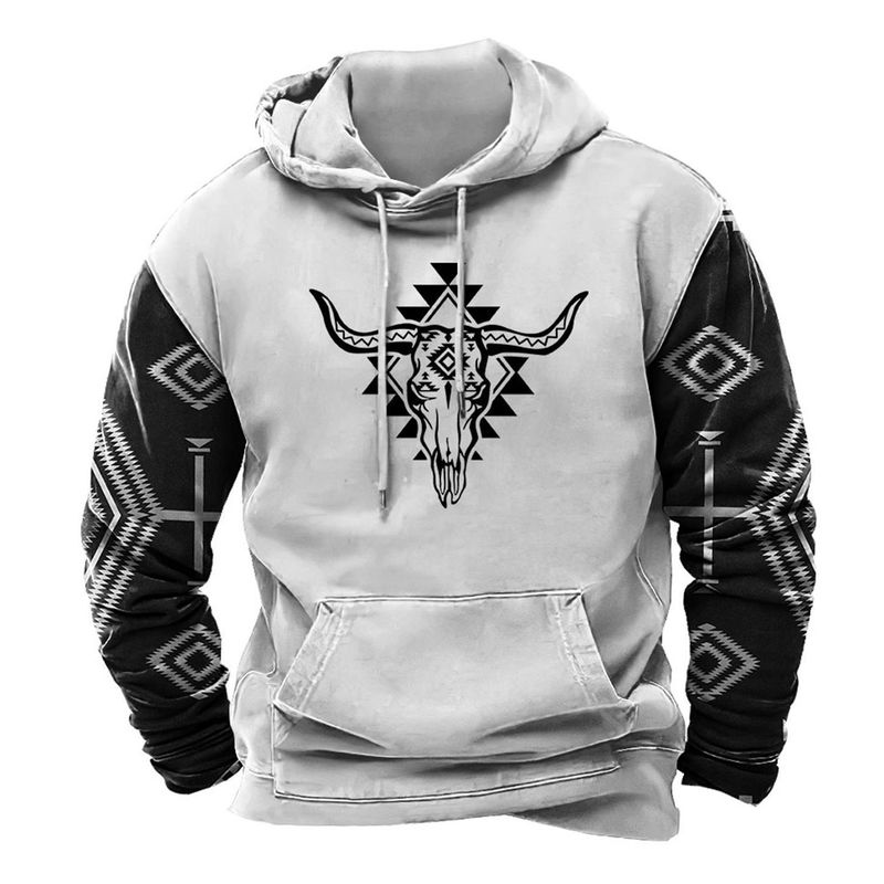 Maglione con cappuccio da uomo, popolare maglione 3D con cappuccio, corda e tasca_voghion.com