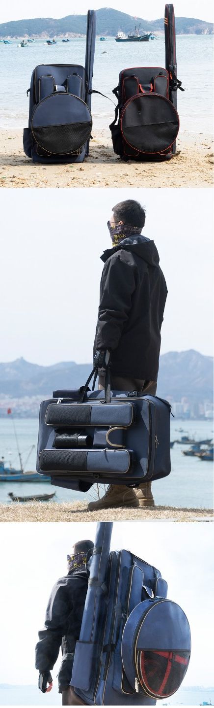 Zaino a doppia spalla di grande capacità Yujie, nuovo zaino multifunzionale per canna da pesca, sedia da pesca impermeabile, borsa portaoggetti Plus_voghion.com