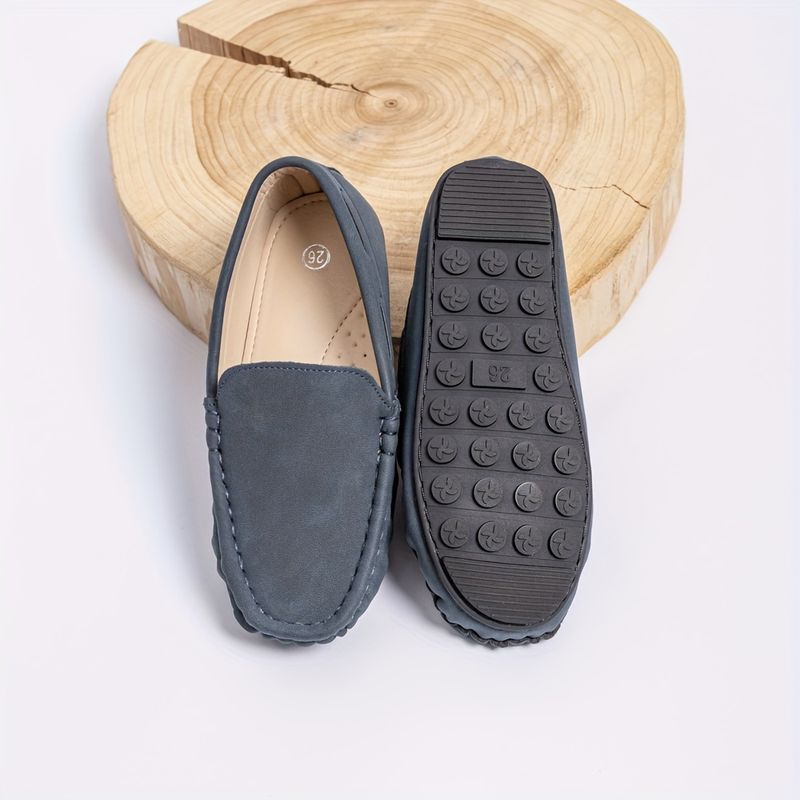 Boys' Lightweight Slip-On Loafer Shoes Comfortable Non-Slip Flats for Wedding Party - All Seasons_voghion.com