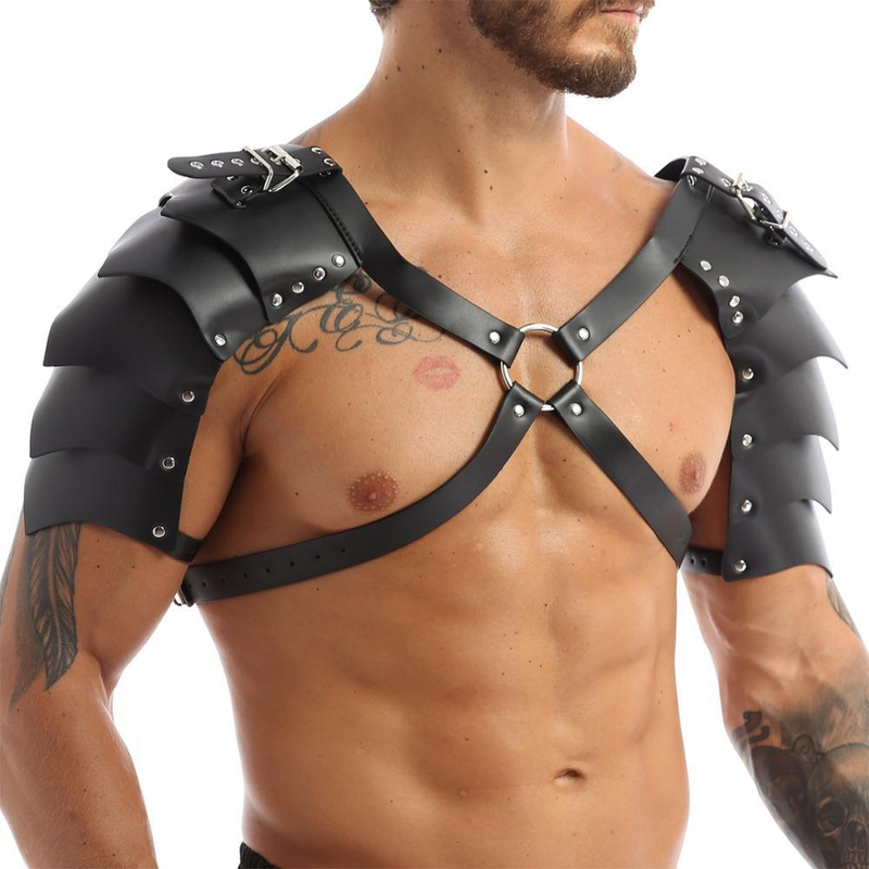 Brust mittelalterliche Rüstung Schulter PU Leder Harness Mann Steampunk Brustpanzer Cuirass Gothic Hexe Cosplay Kostüm_voghion.com