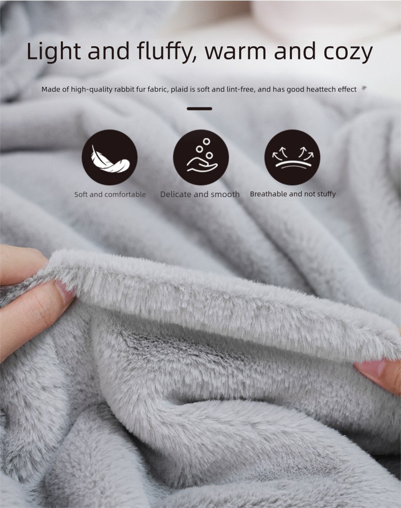 Neu Ultra Bequem Kaninchen Fell Elektrische Beheizte Smart Heizung Decke Nickerchen Körper Wärmer Schal_voghion.com