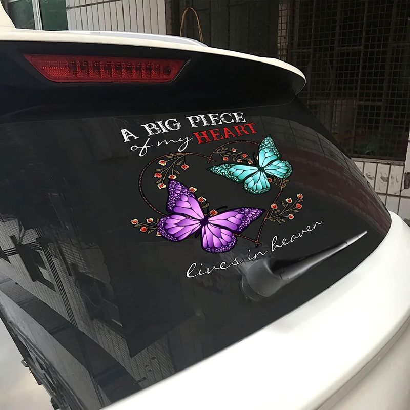 20x20cm Schmetterling ist ein großes Stück meines Herzens Autoaufkleber Autofenster Motorrad Computer Wanddekoration Aufkleber_voghion.com
