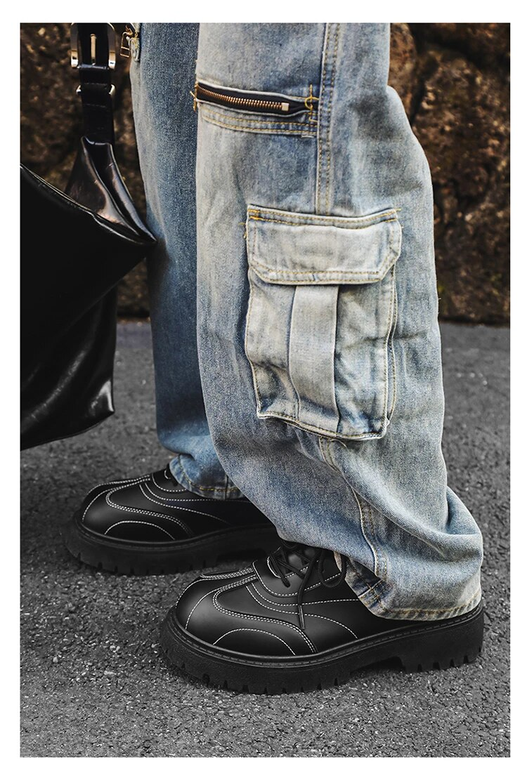 Scarpe casual da uomo stringate stile britannico con suola spessa Scarpe derby di alta qualità comode scarpe da esterno uomo 39-44_voghion.com