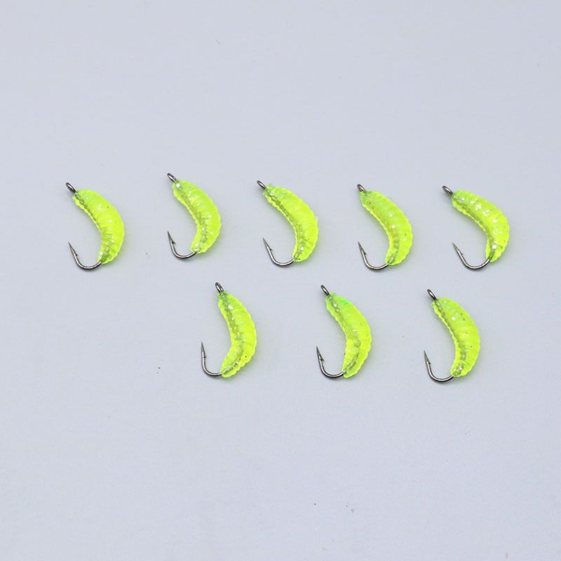 Lure With Hook Bread Worm 20mm 0.45g Bionic Hooked Maggot Soft Bait Set_voghion.com