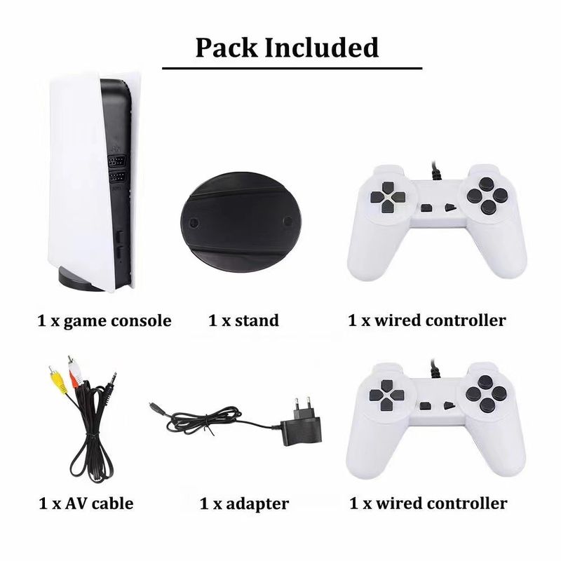 Mini TV-spelconsole P5 Nostalgische rood-witte machine FC met 300 ingebouwde spellen voor twee spelers_voghion.com