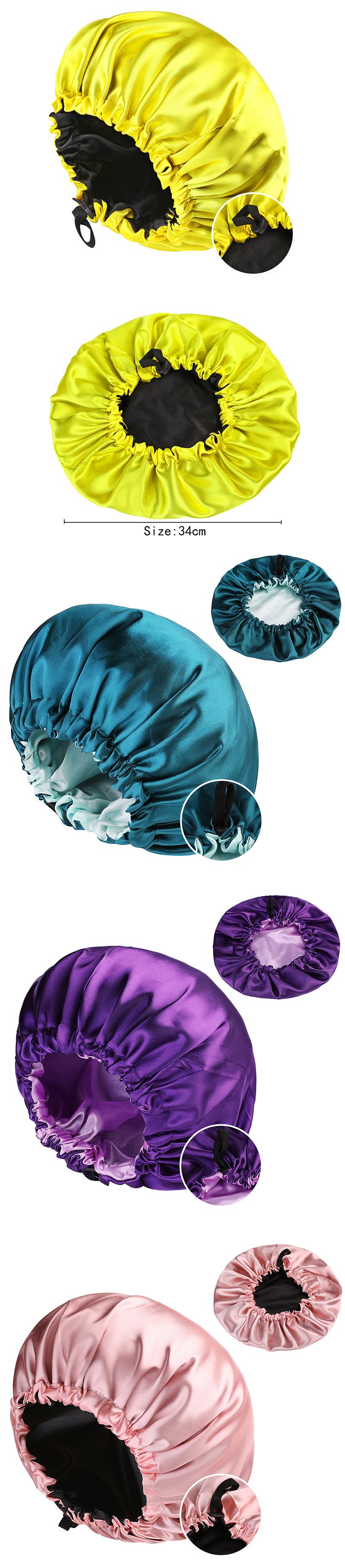 2024 New Double Sided Satin Sleeping Cap Women's Fashion Elastic Hair Care Cap Button Shower Cap Factory Direct Sales_voghion.com