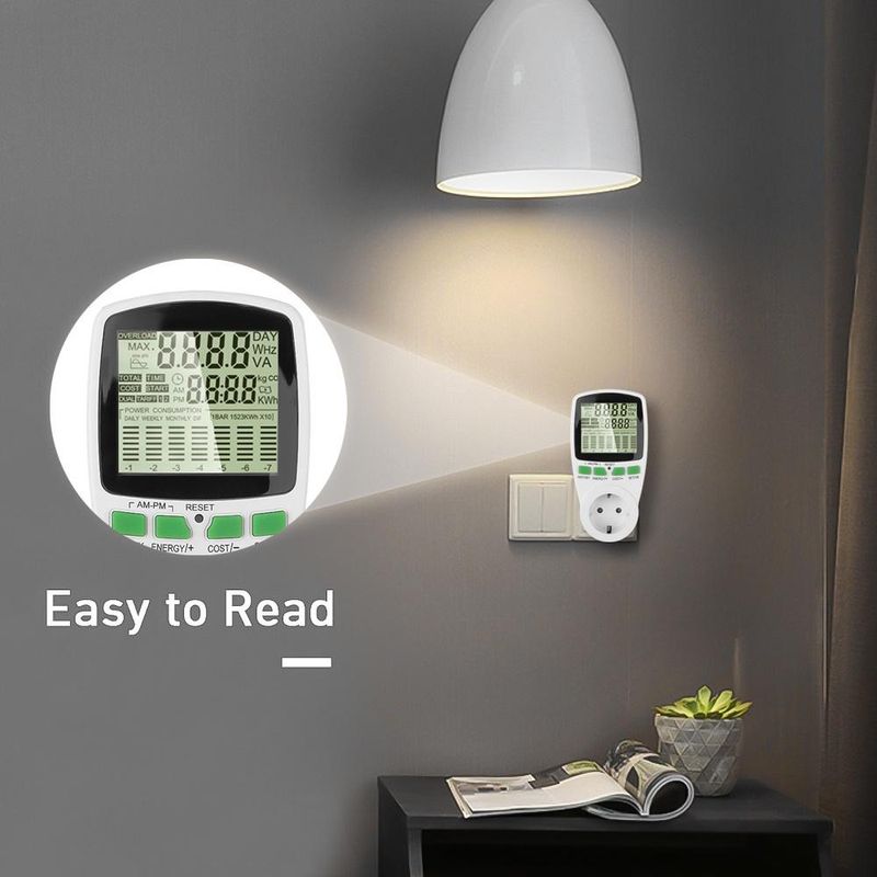 Compteur d'énergie à prise ca, électricité intelligente, Kwh, moniteur de puissance, mesure de sortie, analyseur de puissance_voghion.com