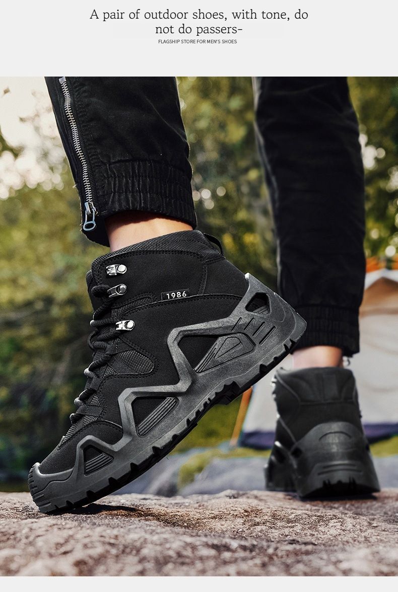 Outdoor Sports Rutschfeste Reise-Wanderschuhe Herren Dickbesohlte Midget Arbeitsschuhe Taktische Stiefel_voghion.com