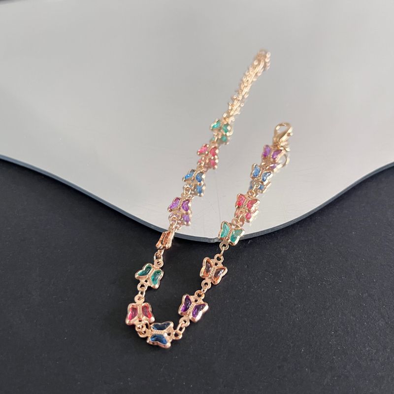 Modeschmuck Buntes einlagiges Schmetterlingsarmband in Bonbonfarbe_voghion.com
