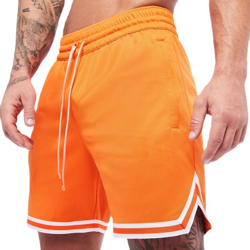Pantalones cortos deportivos de malla de secado rápido para hombre, holgados, de un cuarto de longitud, para entrenamiento físico, correr, baloncesto y transpirables_voghion.com