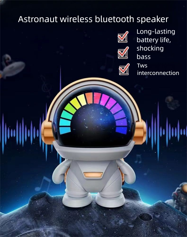 Astronauta Spaceman Bluetooth Altoparlante Subwoofer Mini Altoparlante Subwoofer di Alta Qualità del Suono Carino e Fresco per Ragazzi e Ragazze Regalo_voghion.com