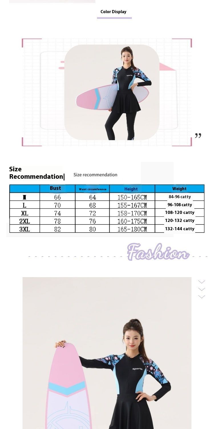 Maillot de bain une pièce avec jupe pour femme, conservateur, amincissant, protection solaire, manches longues, pantalon long, méduses d'extérieur_voghion.com
