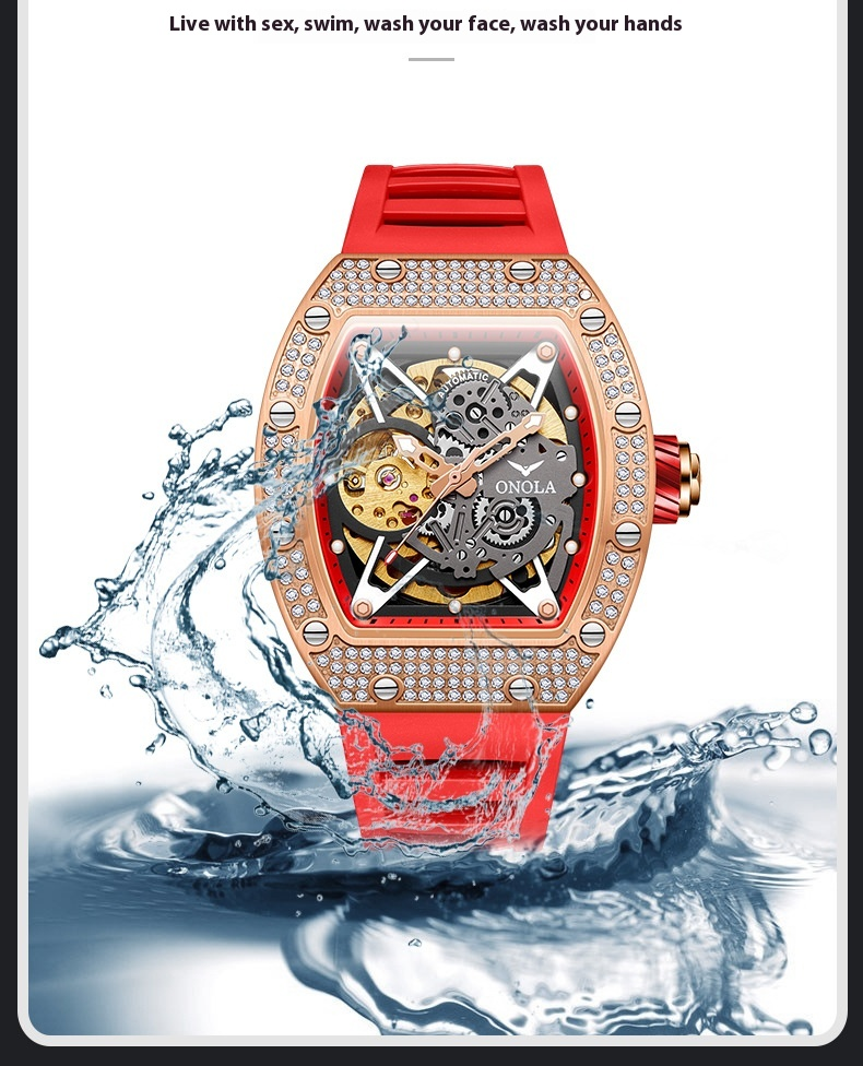 Fashion Diamond New Aurona/ONOLA Live Full Automatic Mechanical Watch Men's Silicone Tape Waterproof_voghion.com