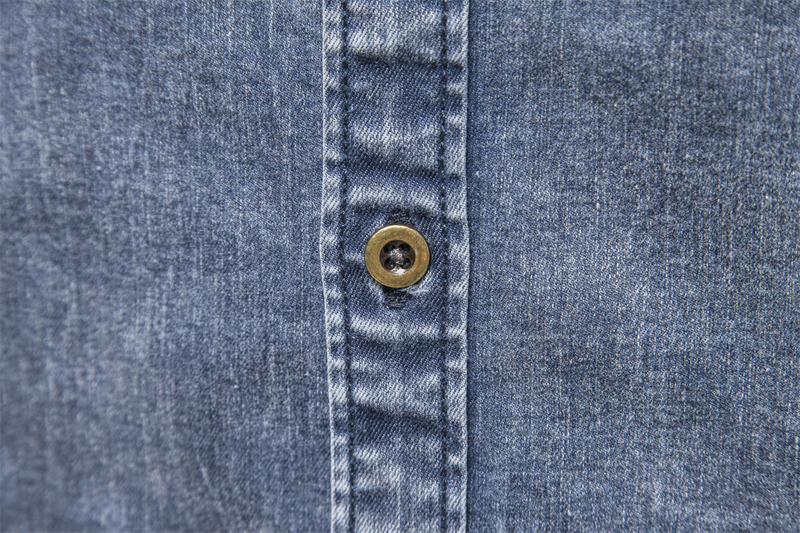 AIOPESON Katoen Denim Dubbele Zak Effen Kleur Casual Mannelijke Cowboy Nieuwe Herfst Slanke Kwaliteit Shirts voor Mannen_voghion.com