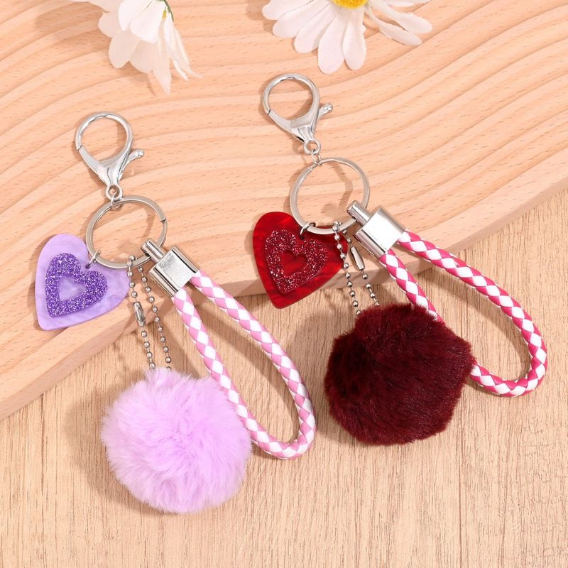 Plüsch Ball Herz Anhänger süße Tasche Schlüsselanhänger Anti-Lost Schlüsselanhänger kleines Geschenk_voghion.com